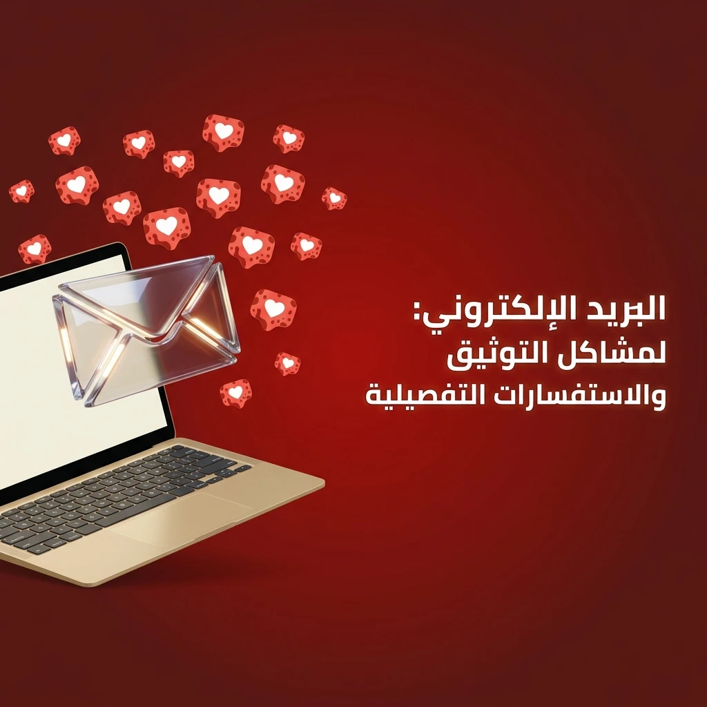 إرسال بريد إلكتروني لدعم العملاء لحل مشاكل التوثيق والمعاملات المالية مع نصائح للرد السريع